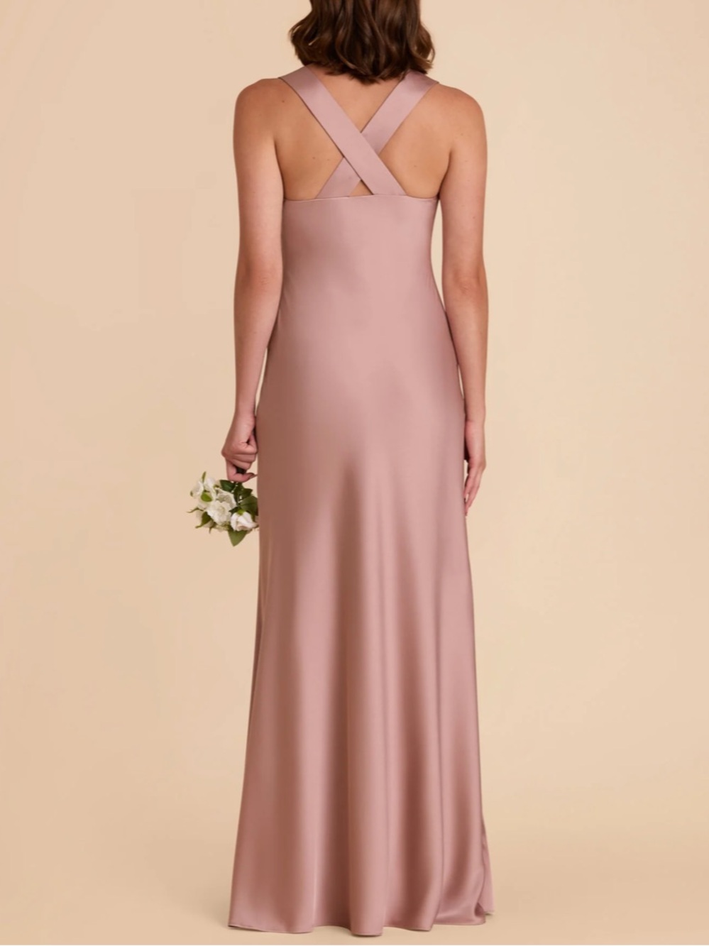 Birdy Grey Veronica Dress- Matte Satin English Rose- Hemmed for 5ft 3 height - Picture 2 of 10